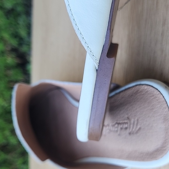 Madewell Women 8.5 Frances Skimmer Ivory Leather Pointed Toe Flat Mules - Picture 4 of 12
